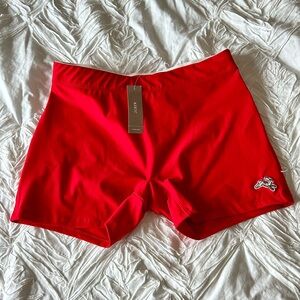 NWT J CREW X TRACKSMITH RED SHORTS SIZE MEDIUM